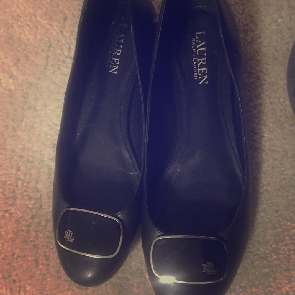 Black Ralph Lauren flats - lightly worn!