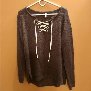 Lace up sweater!