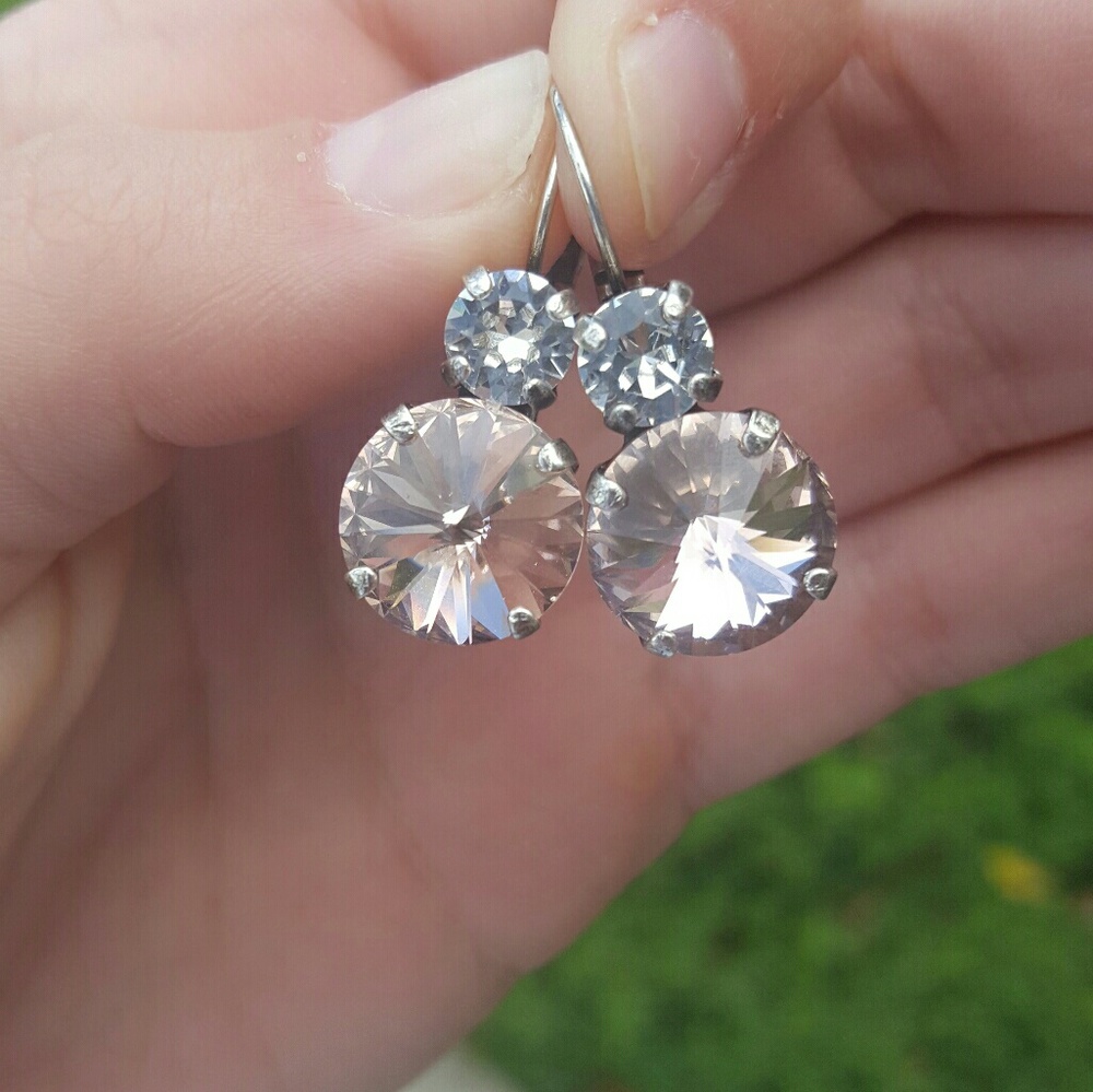 12mm Double stone Swarovski Elements earrings