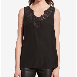 NWT Lauren by Ralph Lauren Black Lace Tank Top