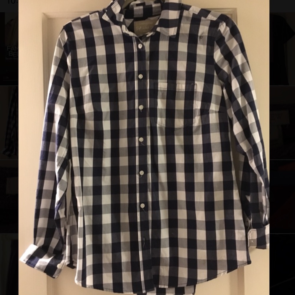 banana republic gingham top