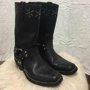 Frye Studded Pull On Harness Boots