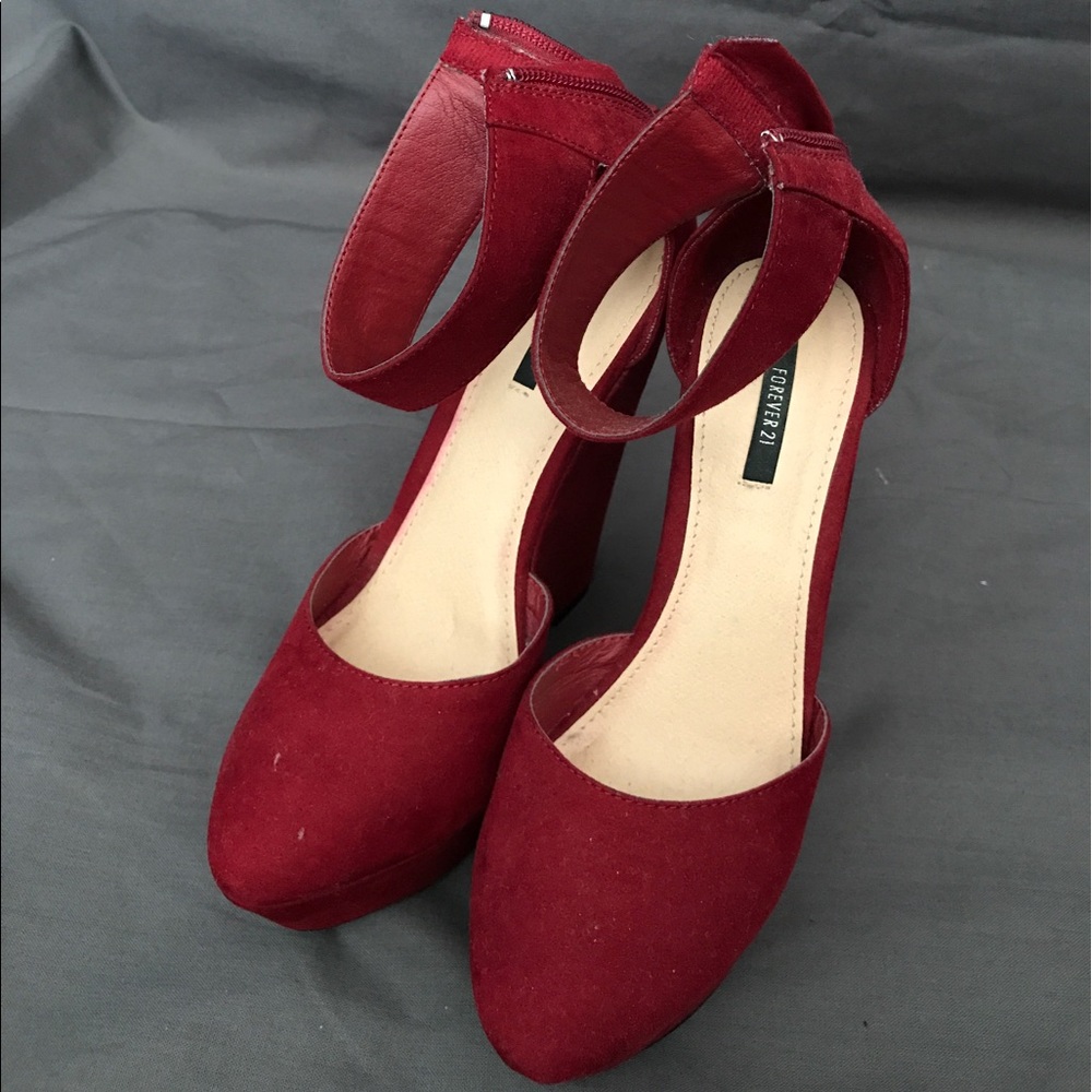Forever 21 red heels/wedge