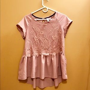 Adorable purple lace peplum blouse!