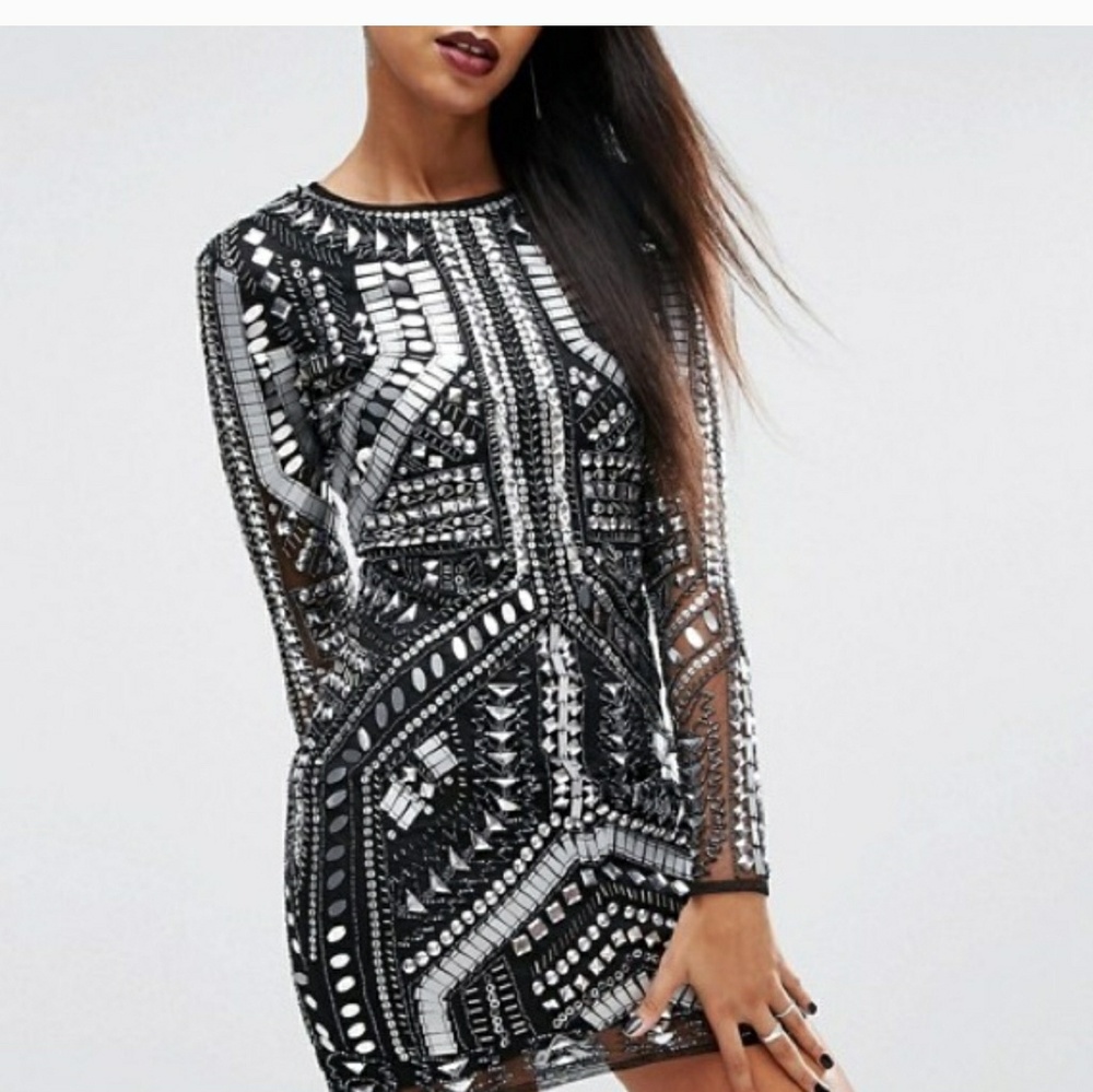 ASOS Black Sequenced Dress