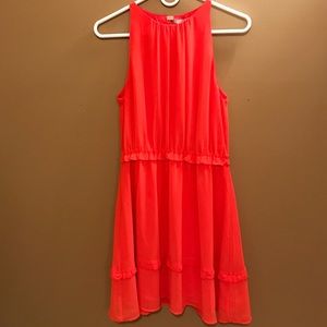 Vibrant coral dress!