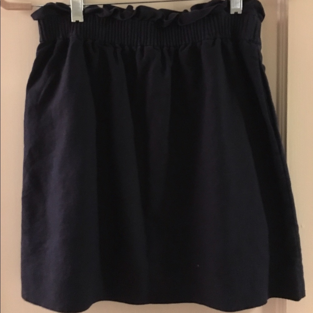 navy high waisted j crew skirt