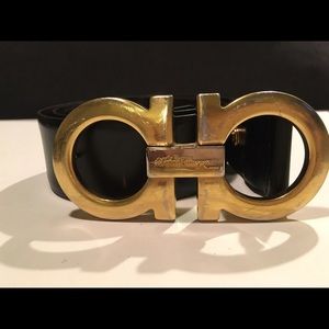 Salvator Ferragamo Black Leather Belt