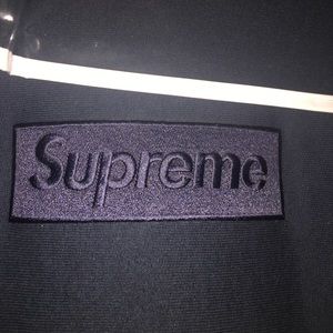 Supreme box logo hoodie navy tonal