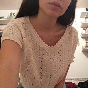 vintage crochet sweater top!