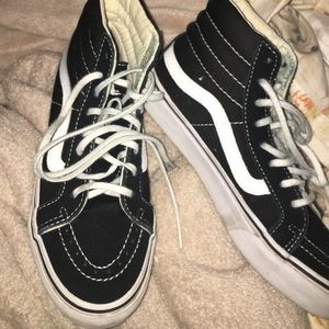 Black/white high top vans  (men) 5 (women) 6.5