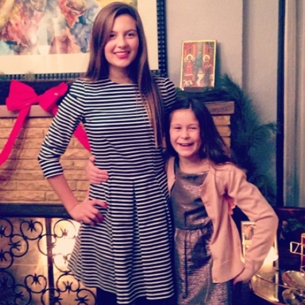 gap long sleeve striped dress w/ pleats