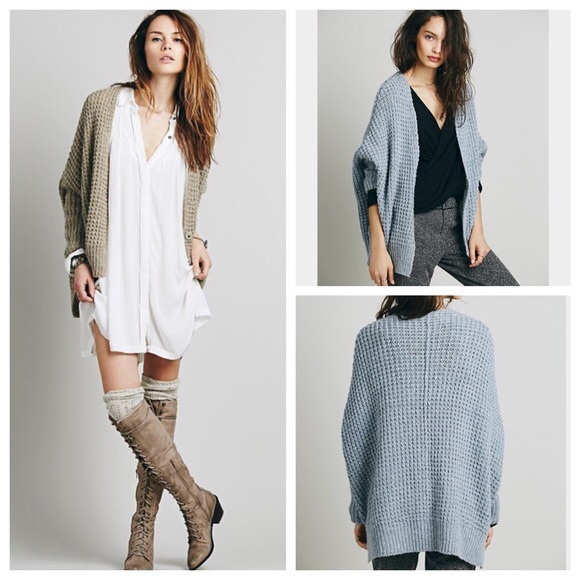 Free People Sweaters - NWOT Free People Waffling Around Cardigan in Blue