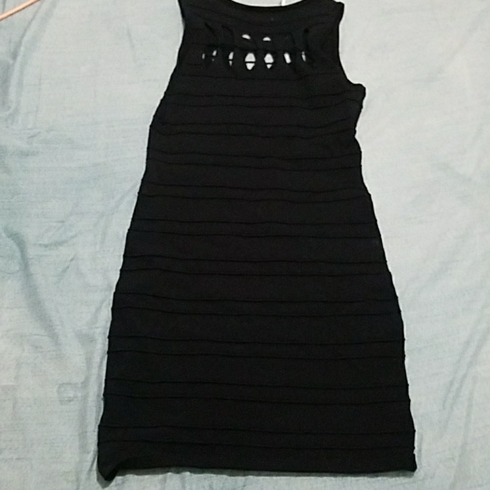 Black bandage mini dress