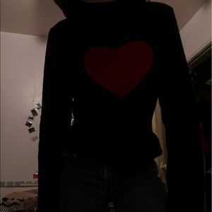 black turtleneck with heart