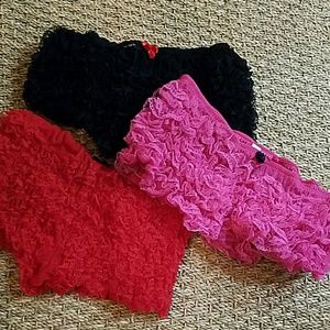 1 Lace Ruffle Rumba Shorts panties Red, black,pink