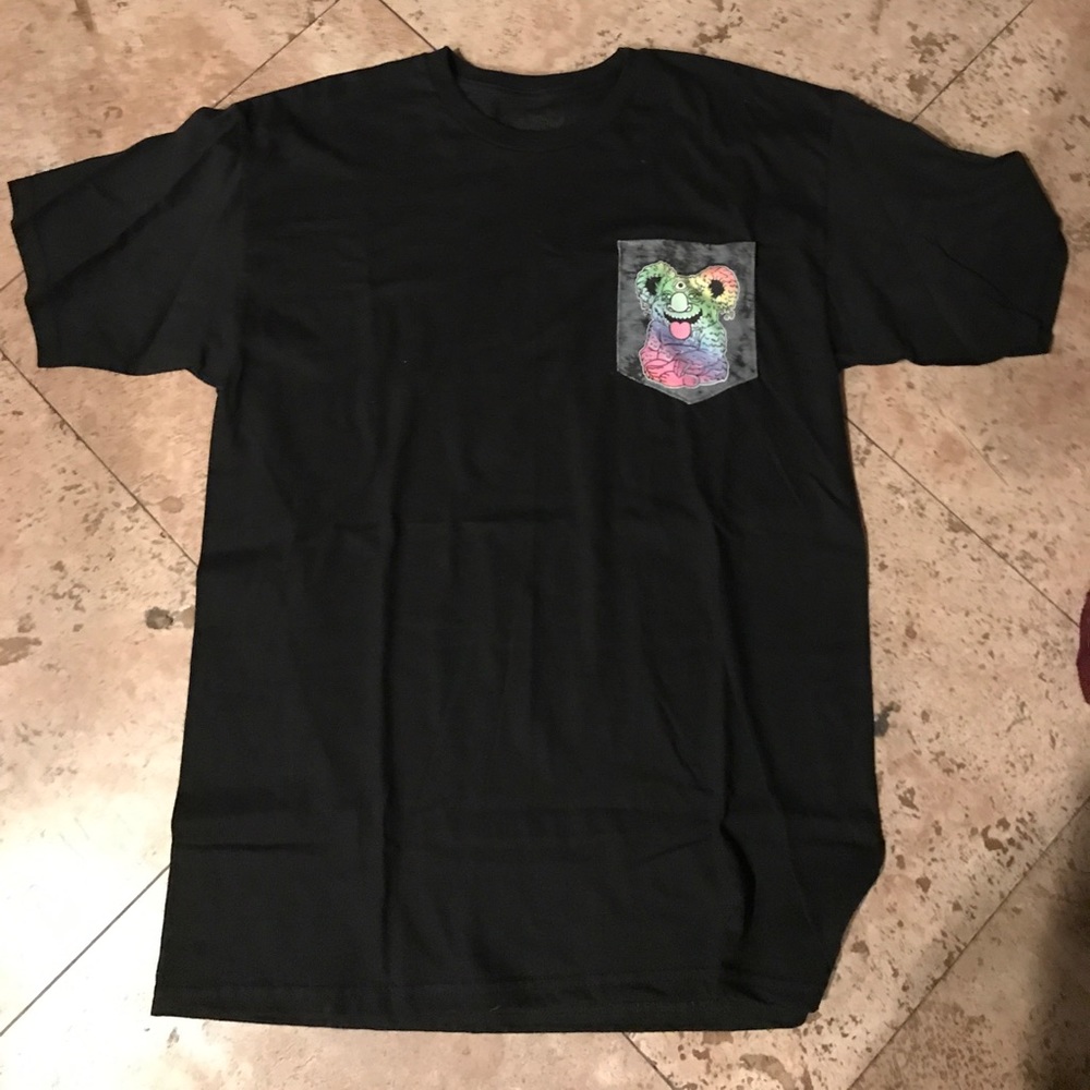 Black shirt with rainbow pocket