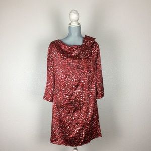 💋Rebecca Moses croc print 100% silk shift dress