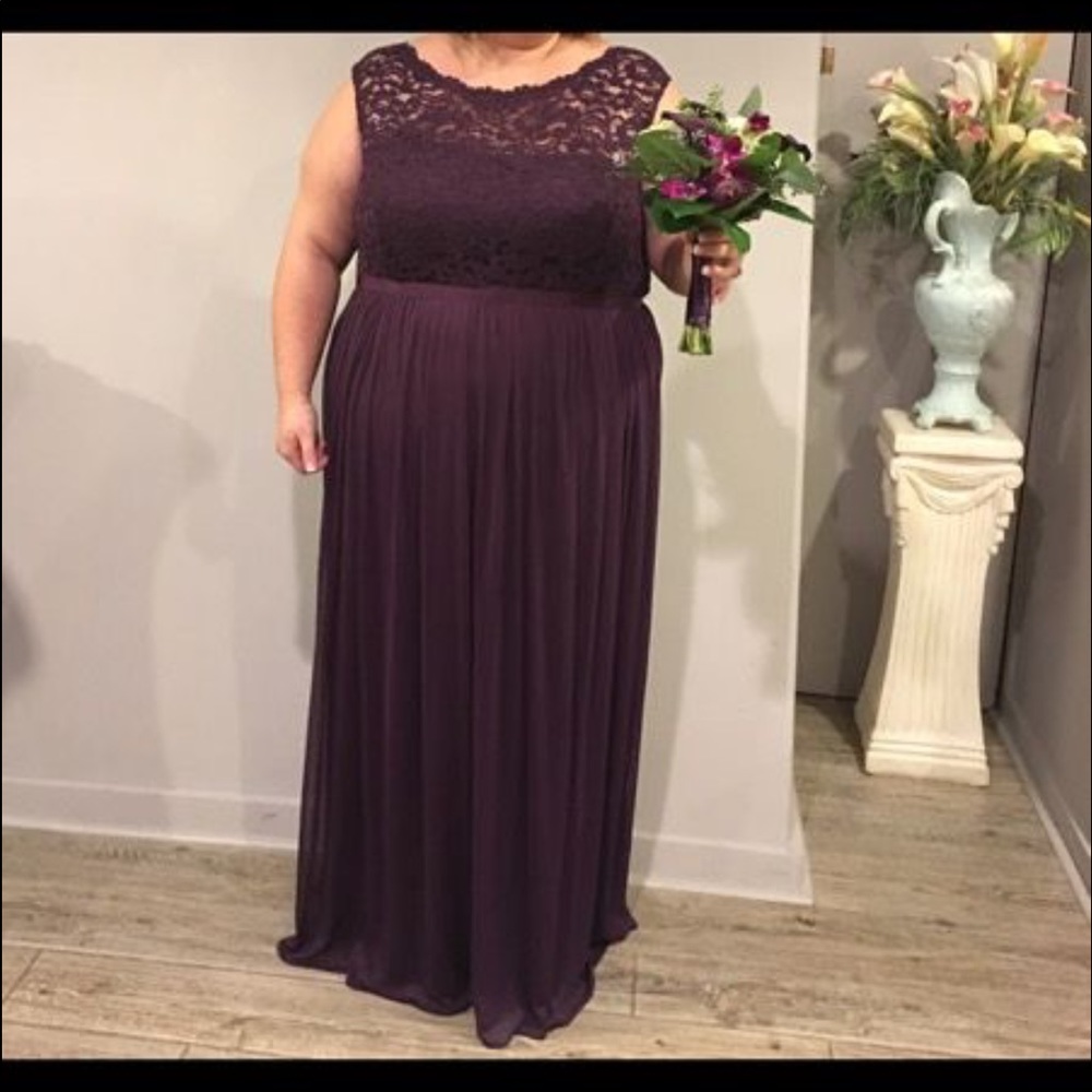 Plum davids bridal dress
