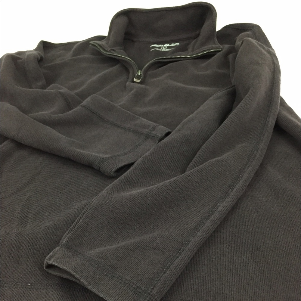 Eddie Bauer Quarter zip up Pullover in black.