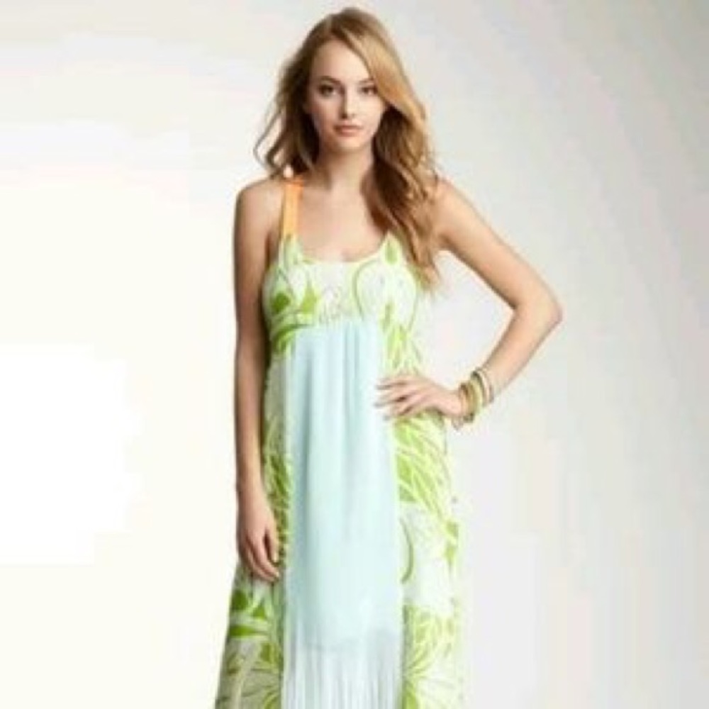 Charlotte Tarantola Silk T-Back Mod Print Maxi