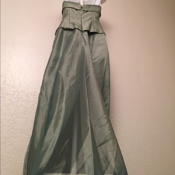 Sage green beaded long gown - Picture 6 of 7