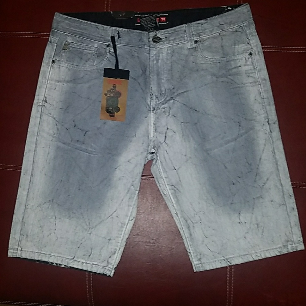 Grind House Mens Denim Gray Jeans Shorts