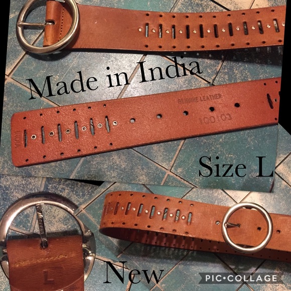 Brown leather belt size large. Made in India - Picture 1 of 1