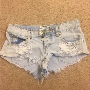 One Teaspoon Trashwhores denim shorts size 24