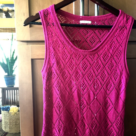 Dark magenta crochet mini dress/tunic - Picture 5 of 8