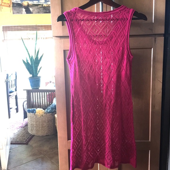 Dark magenta crochet mini dress/tunic - Picture 7 of 8