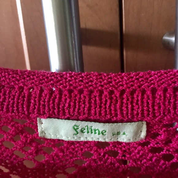 Dark magenta crochet mini dress/tunic - Picture 8 of 8