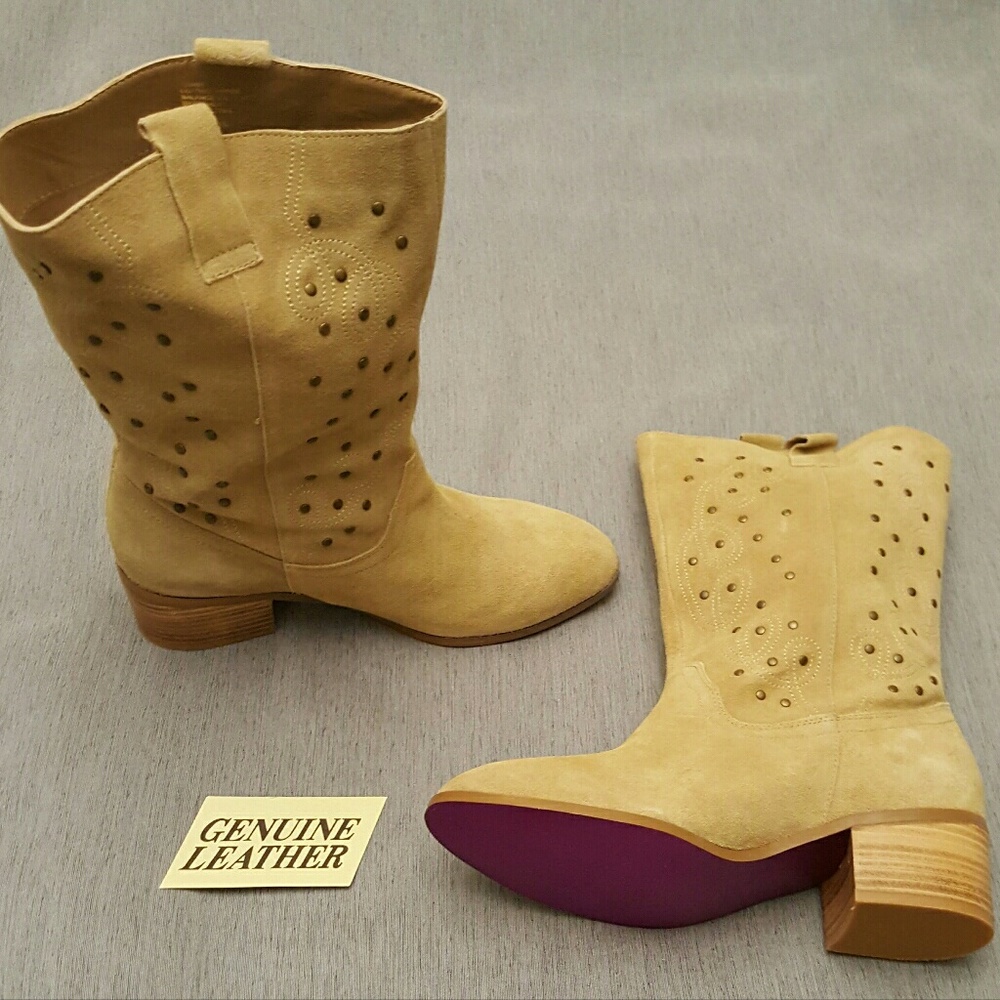 Twiggy London Tan Leather Boots