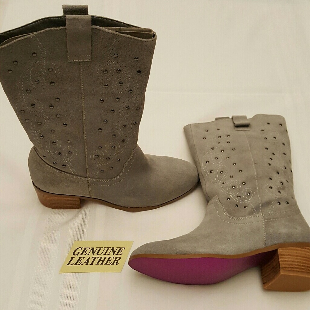 Twiggy London Charcoal Leather Boots