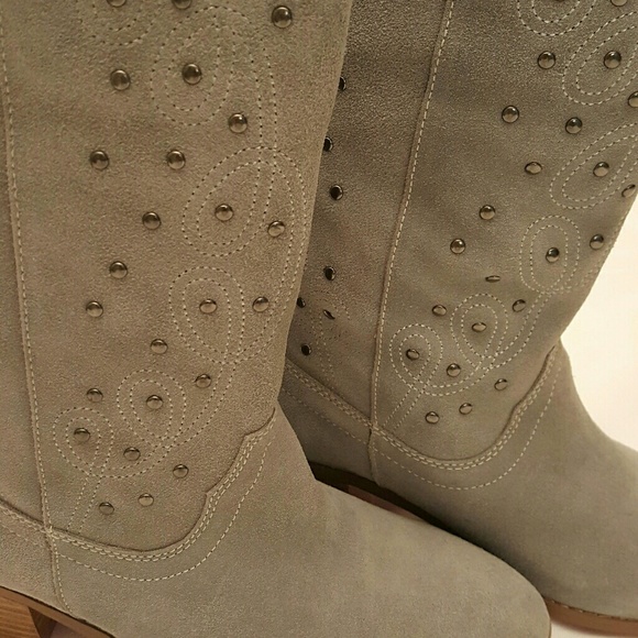 Twiggy London Charcoal Leather Boots - Picture 2 of 8