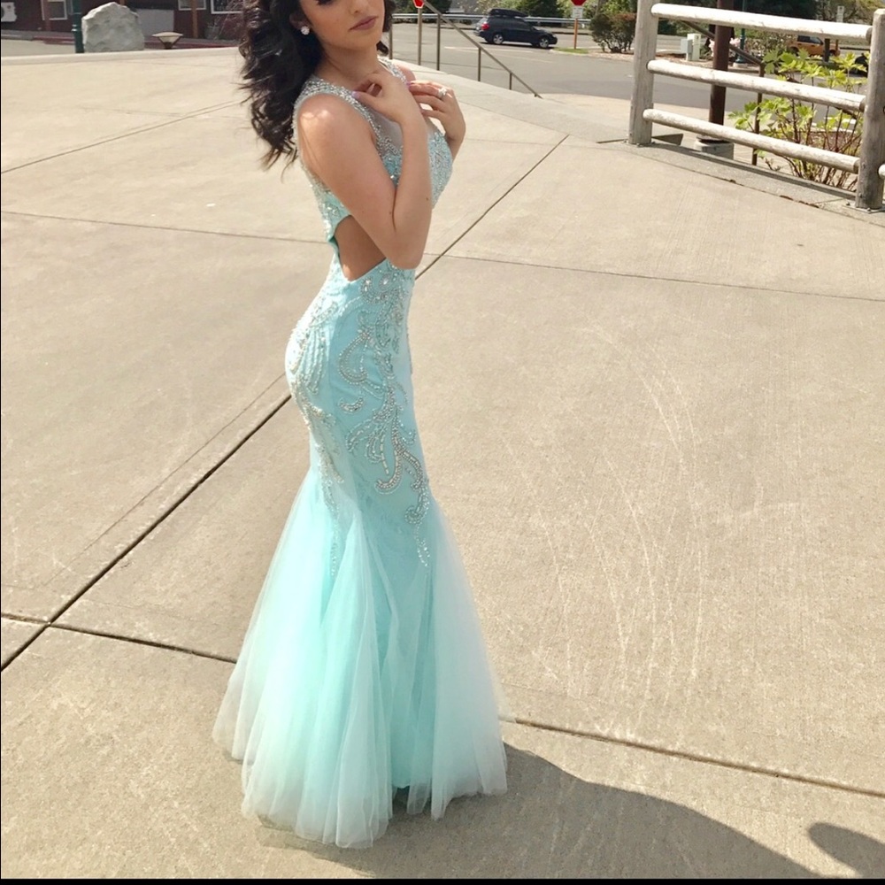 Ice blue prom dress