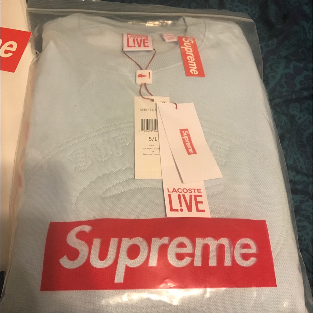 Supreme X Lacoste crew neck sweater