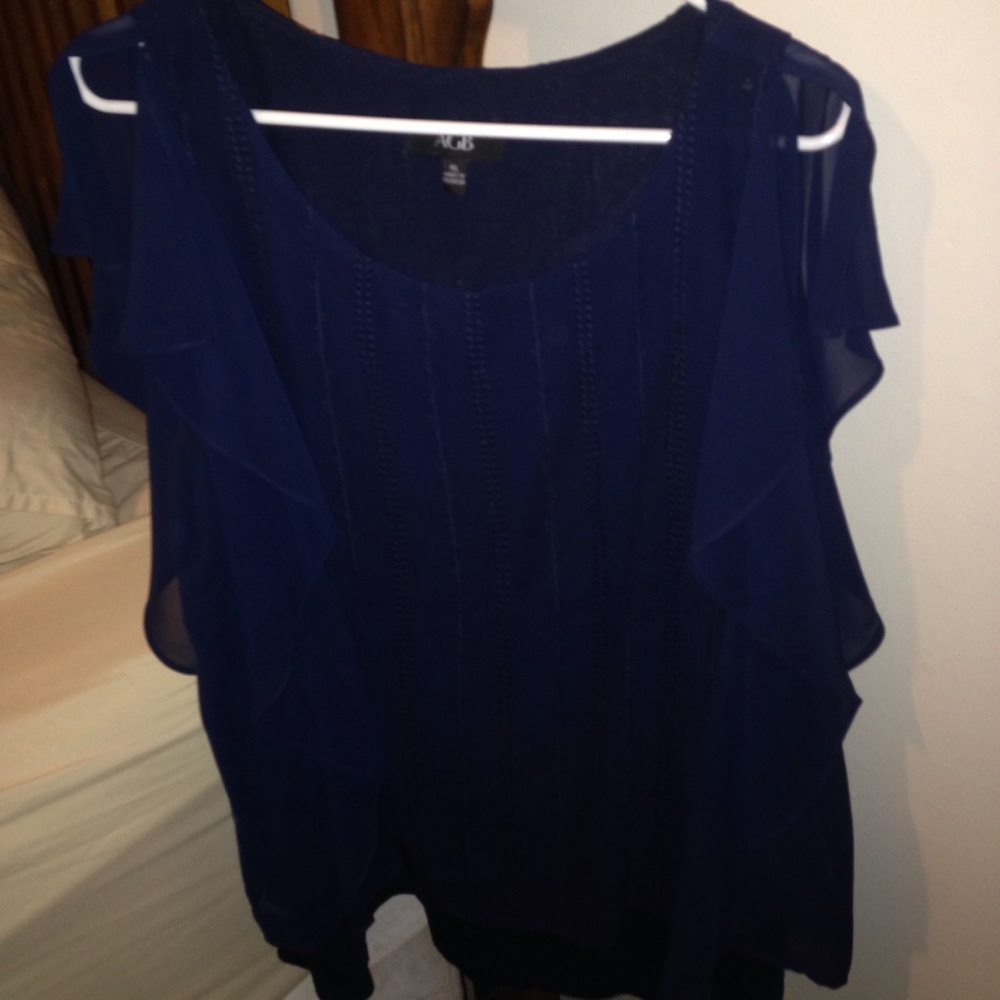 AGB Navy Blue dress blouse
