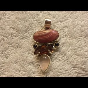 STERLING SILVER HANDCRAFTED GEMSTONE PENDANT