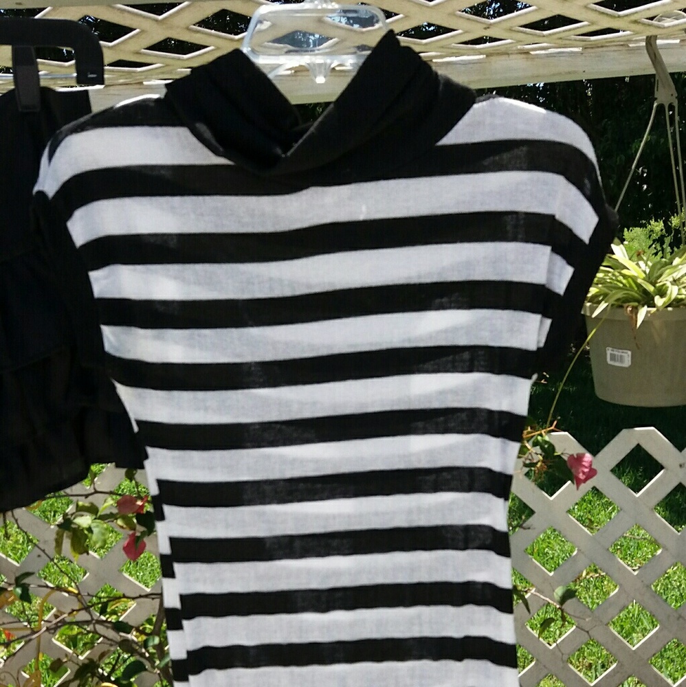 Black and white blouse