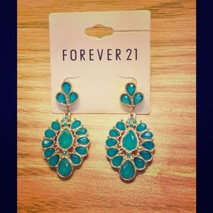Forever 21 Blue & Gold Drop Earrings*