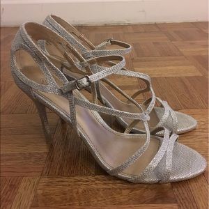 Badgley Mischka Silver Strap Evening Shoe