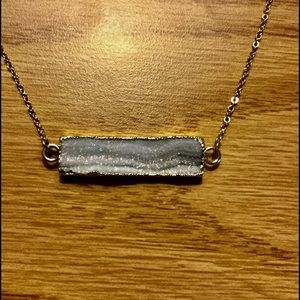 Silver & Grey Geode Necklace