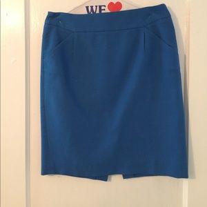 J Crew Blue Pencil Skirt in Double Serge Cotton