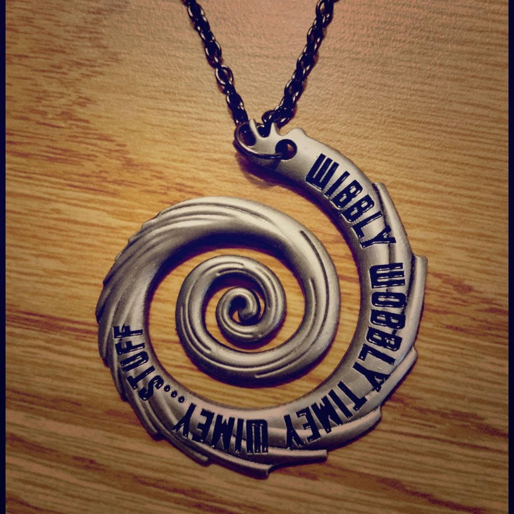 Spiral Doctor Who Quote Necklace