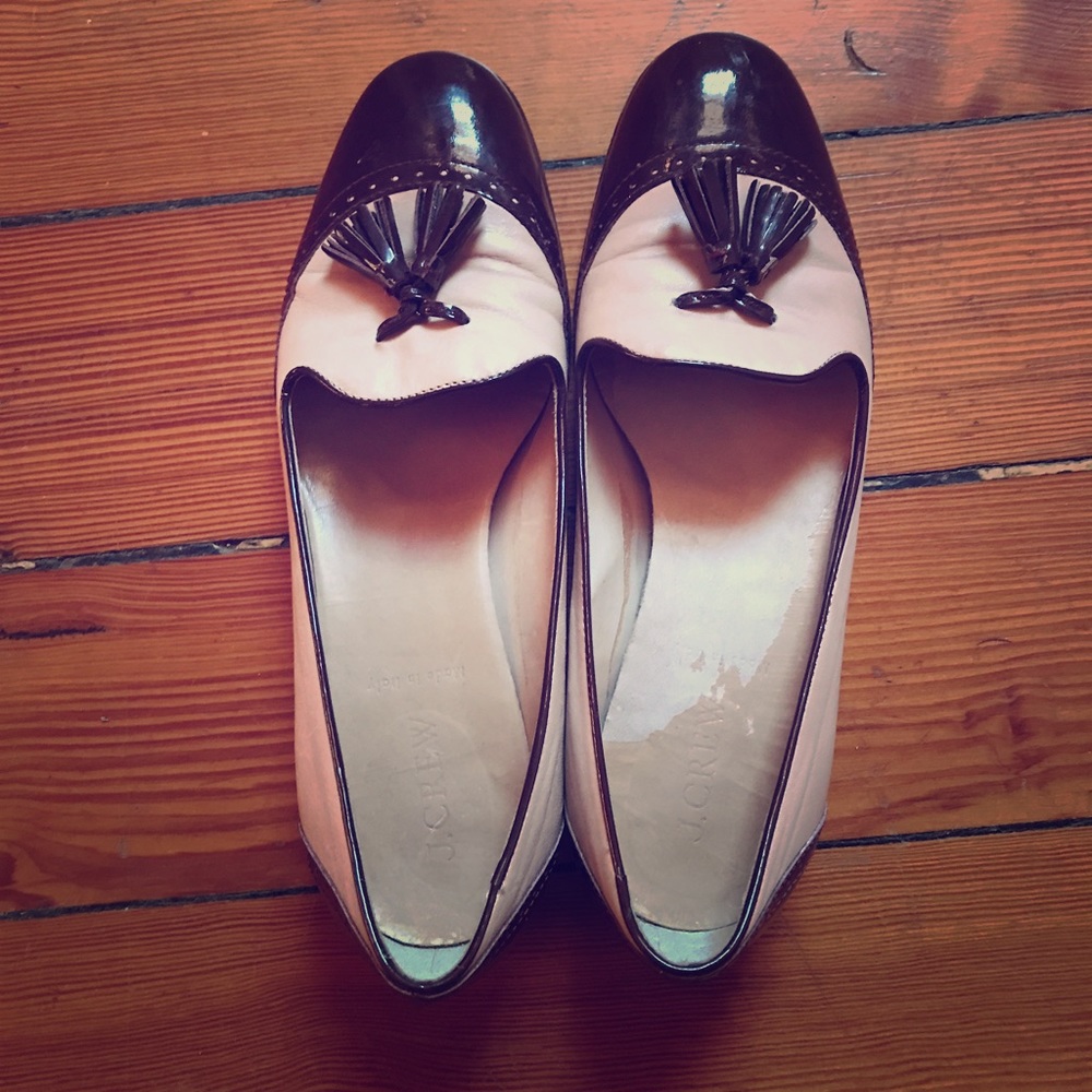 J.Crew tassel loafers in dusty pink/eggplant, 7