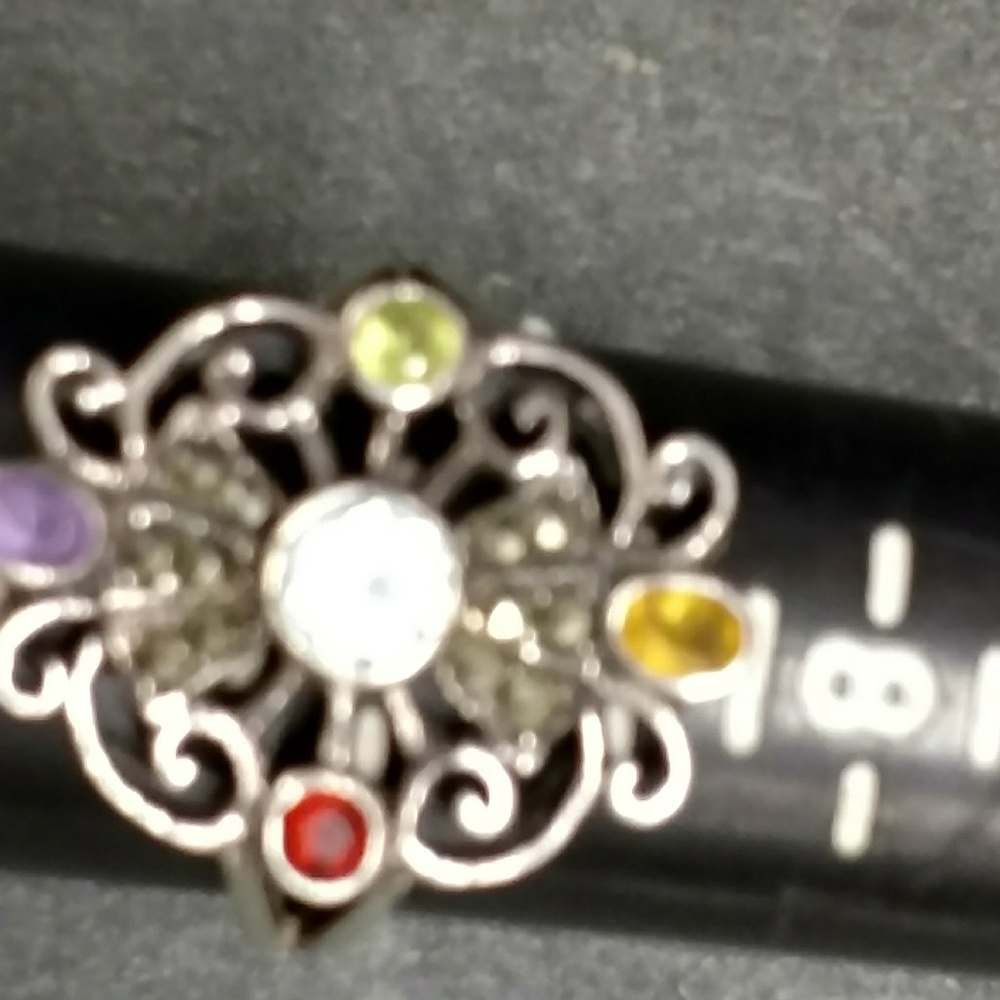Silver Ring with Gemstones-