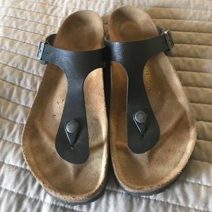 Almost like new black Birkenstocks