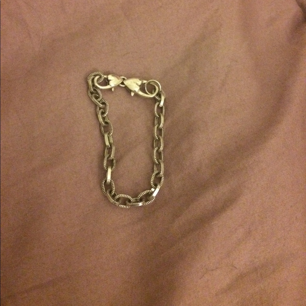 Silver charm chain bracelet (charms not included)