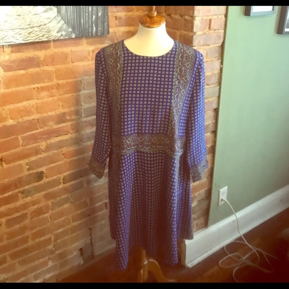 Silk Tee Dress in Ascot Grid